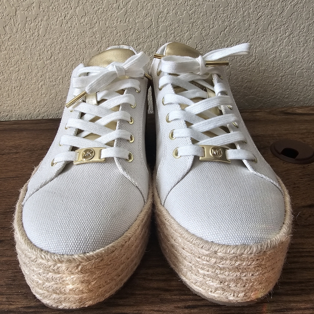 MICHAEL Michael Kors Women's Libby Lace Up Espadrille Sneakers, Chalk